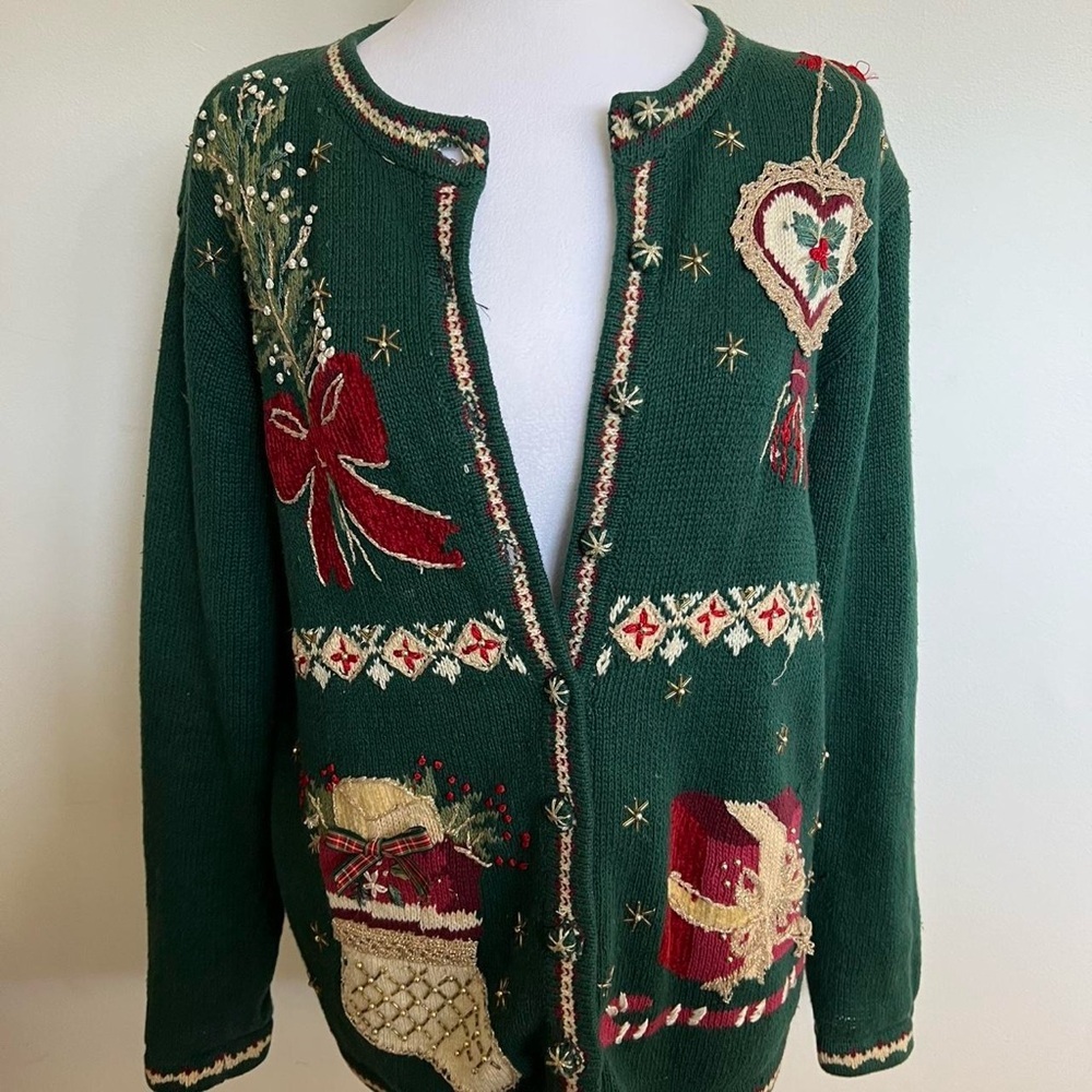 Vintage Christmas Cardigan - Heirloom Collectibles - Small
